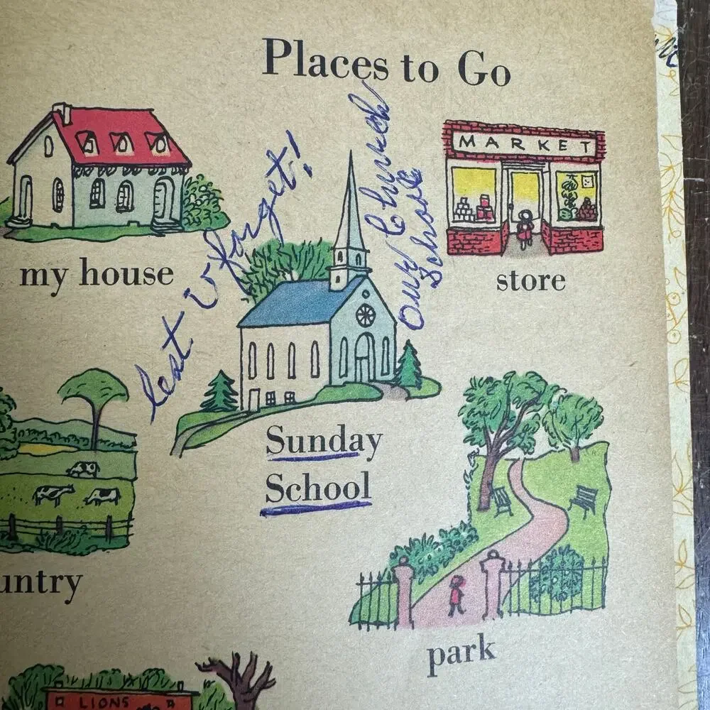 1950s Simon & Schuster Little Golden Activity Book Words Vintage Children's Book
